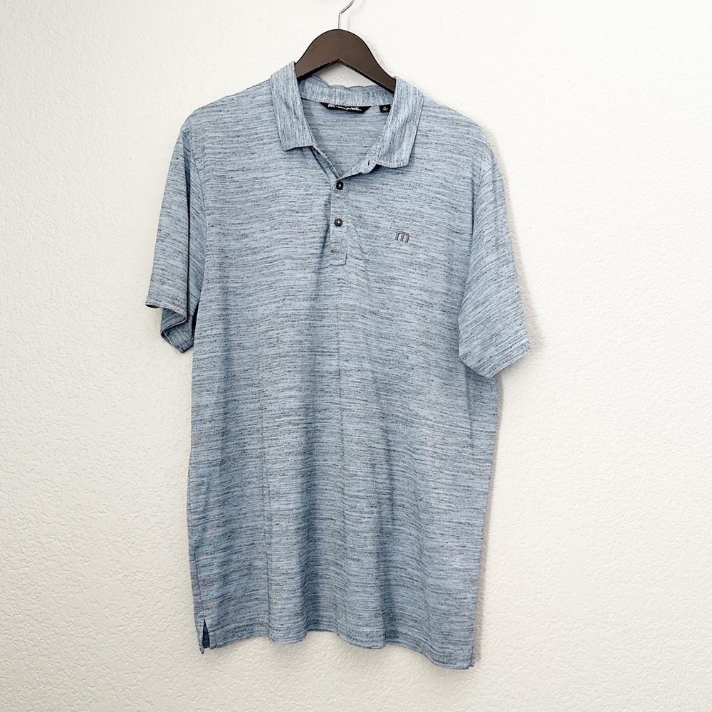 TRAVIS MATHEW Men’s Golf Polo Shirt Blue Flying Tortilla XL